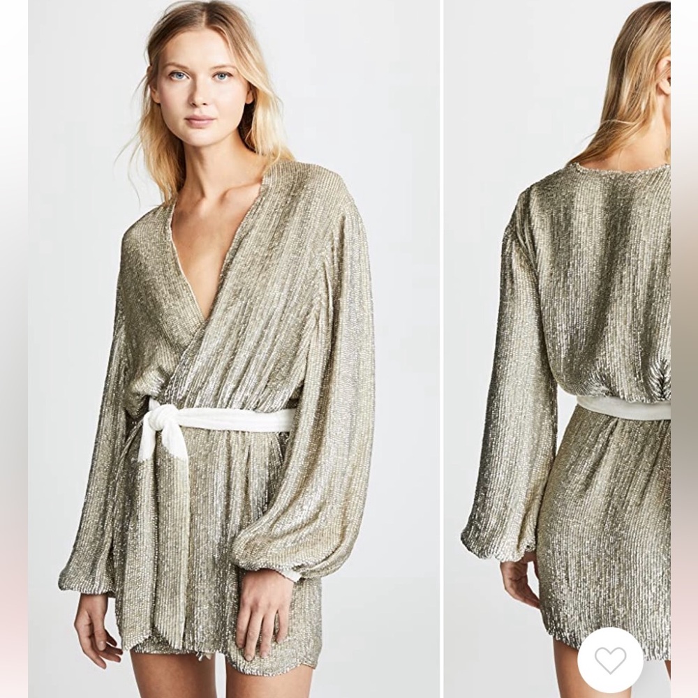Gabrielle Sequined Dress in champagne